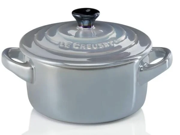 Le Creuset Mini Cocotte In Perlgrau Metallic 1