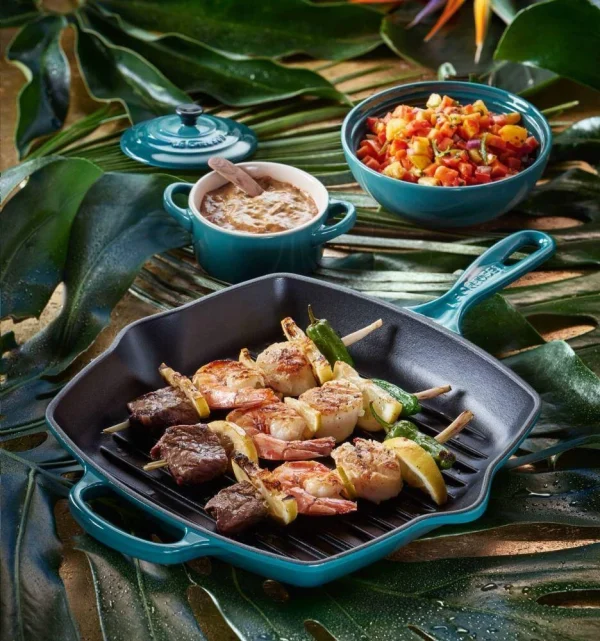 Le Creuset Grillpfanne Signature Quadratisch In Deep Teal 4