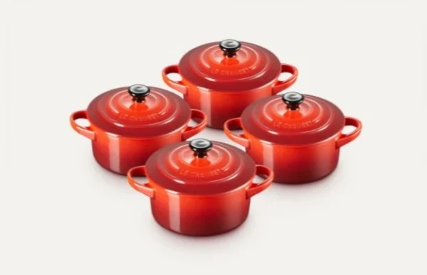 Le Creuset Mini-Cocotte Kirschrot, 4er-Set 1