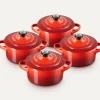 Le Creuset Mini-Cocotte Kirschrot, 4er-Set 20